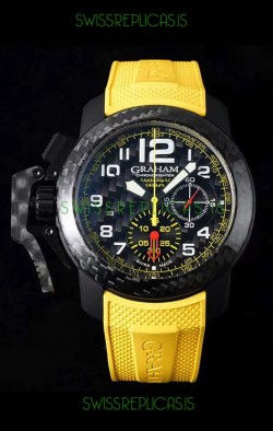 Graham Chronofighter Superlight Carbon Yellow 1:1 Mirror Swiss Replica Watch 