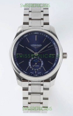 Longines Master Collection Automatic Moonphase Blue Dial Swiss Replica Watch Steel Strap