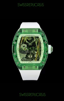 Richard Mille RM26-01 Tourbillon Panda Transparent Sapphires Casing Watch - Super Clone Replica