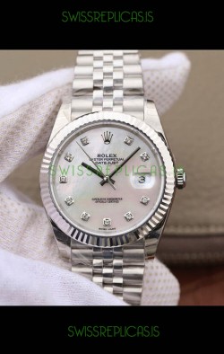 Rolex Datejust 41MM Cal.3135 Movement Swiss Replica Watch in 904L Steel Pearl Dial