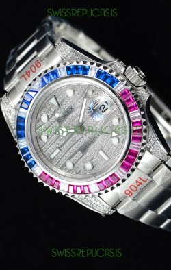 Rolex GMT Masters II Iced out Swiss watch with 904L Steel Case