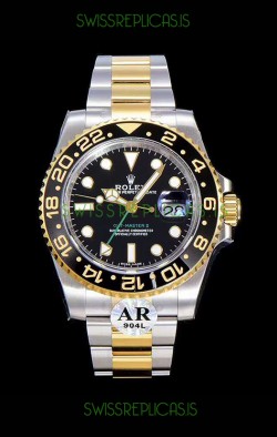 Rolex GMT Masters II 116713 Yellow Gold Swiss Replica 1:1 Mirror Watch 904L Steel 