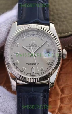 Rolex Day Date 904L Steel Casing Watch in Grey Dial 36MM - 1:1 Mirror Quality 