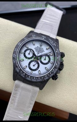 Rolex Daytona DiW Edition "All Black/White" Watch - Forged Cabon Casing 1:1 Mirror Replica