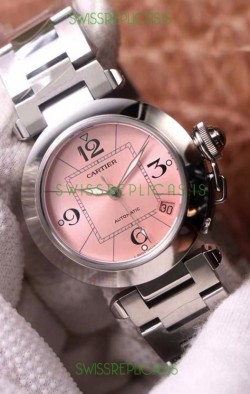 Pasha De Cartier 1:1 Mirror Quality Automatic Swiss Replica Watch 32MM - Pink Dial