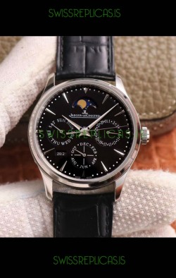 Jaeger LeCoultre Master Ultra-Thin Perpetual Calendar Black Dial Swiss Replica Watch 