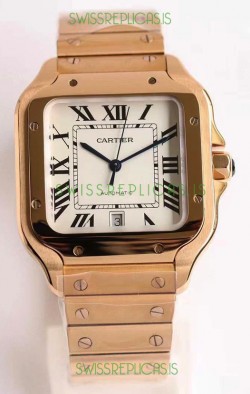 Cartier Santos De Cartier XL 1:1 Rose Gold Casing Swiss Replica Watch 40MM