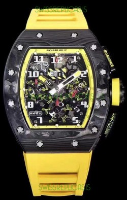 Richard Mille RM011 Felipe Massa 1:1 Mirror Quality One Piece Black Forged Carbon Case Watch