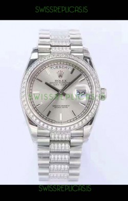 Rolex Day Date Presidential 904L Steel 36MM - Steel Dial 1:1 Mirror Quality Watch