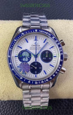 Omega Speedmaster Silver Snoopy 1:1 Replica (Rotating Globe and Snoopy at Rear)