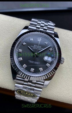 Rolex Datejust 126334 41MM ETA 3235 Swiss 1:1 Mirror Replica Watch in 904L Steel Dark Grey Dial 